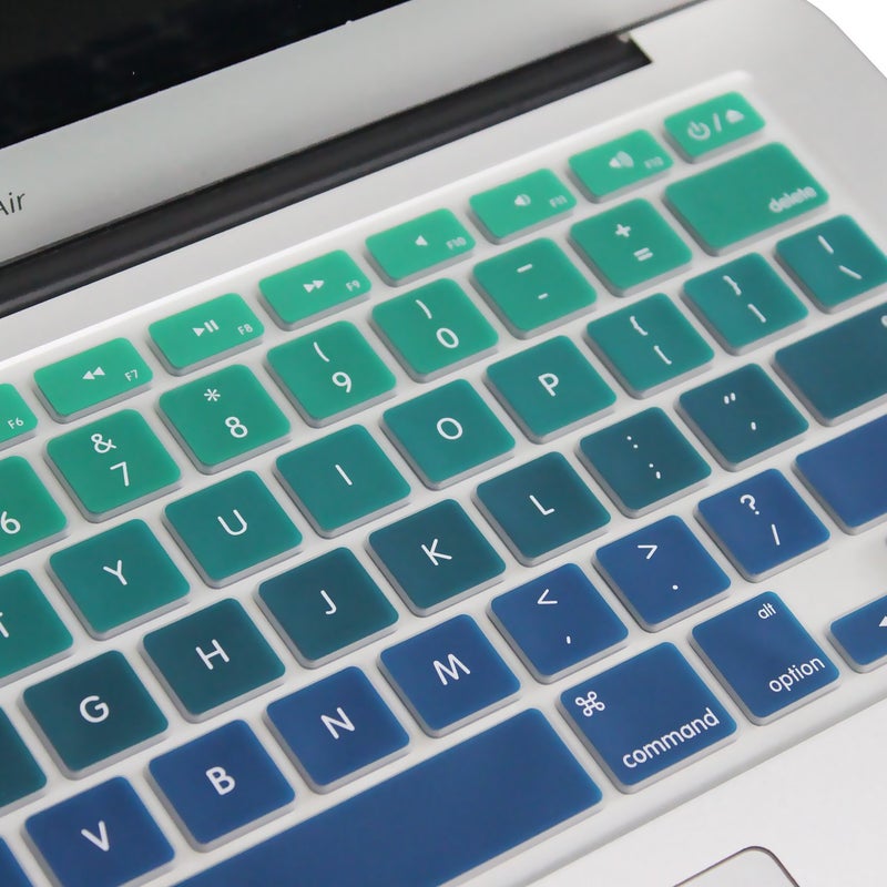 Batianda New Ombre Color Keyboard Cover Protector Silicone Skin for Old Version MacBook Air 13" MacBook Pro 13" 15" 17" (with or w/Out Retina Display) - Gradient Green - Image 3